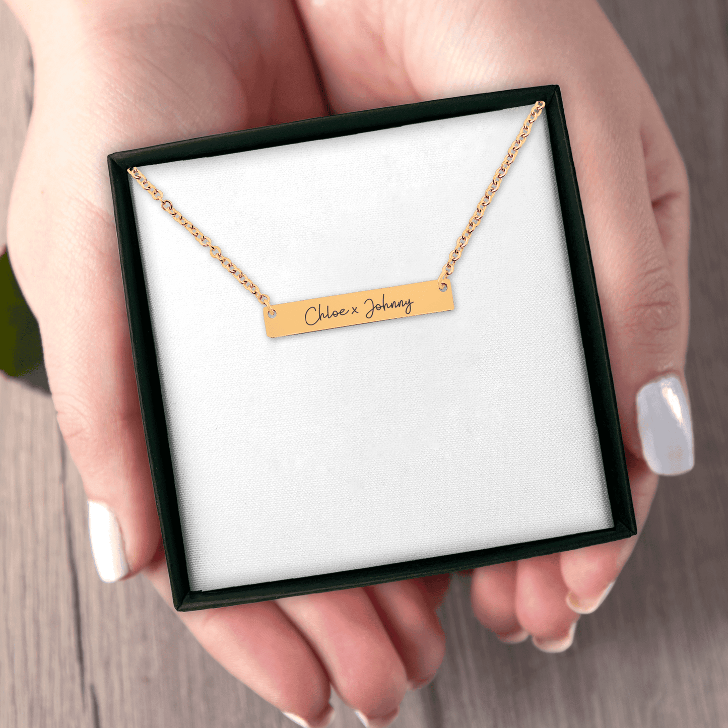 Horizontal Bar Name Necklace