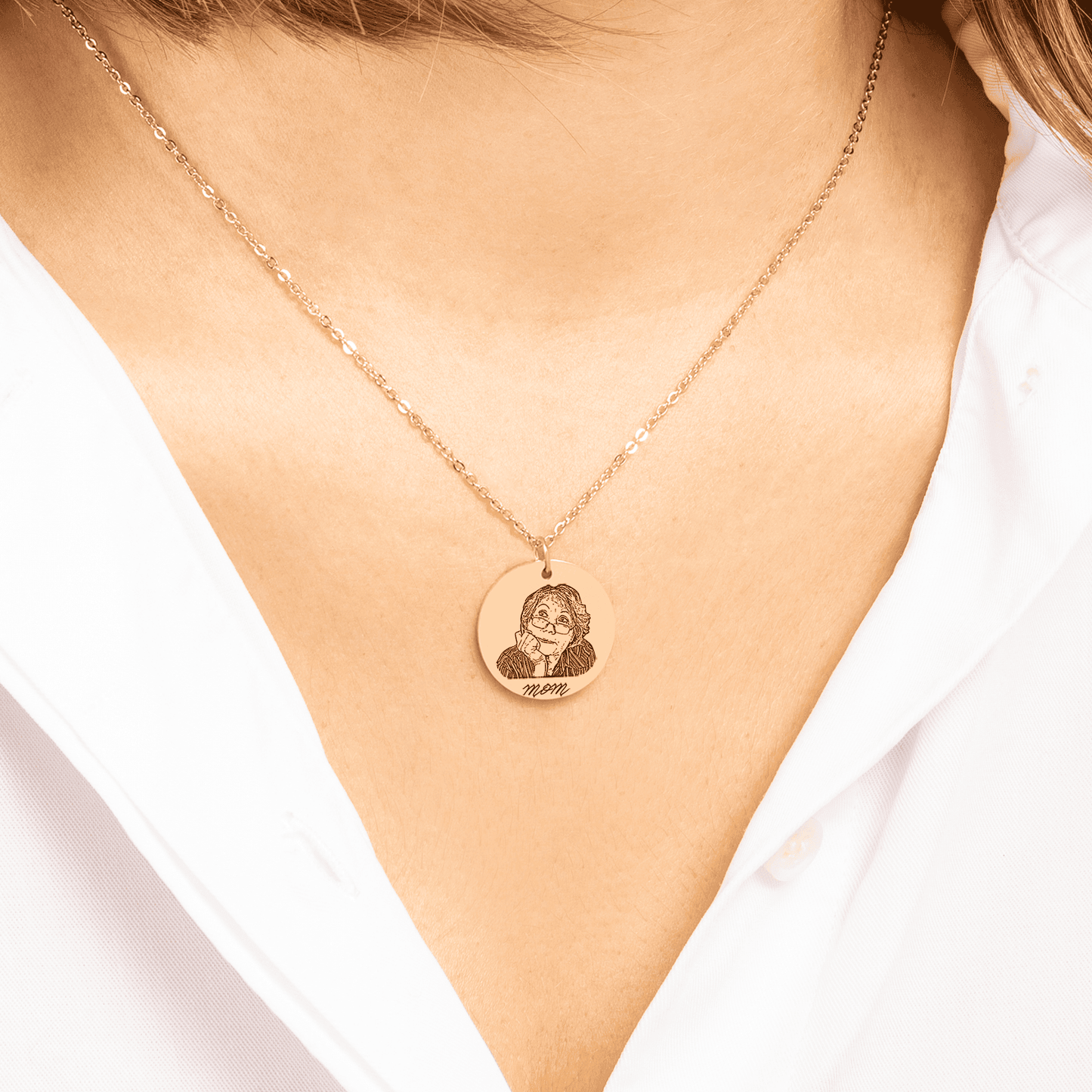 Portrait Coin Pendant Necklace