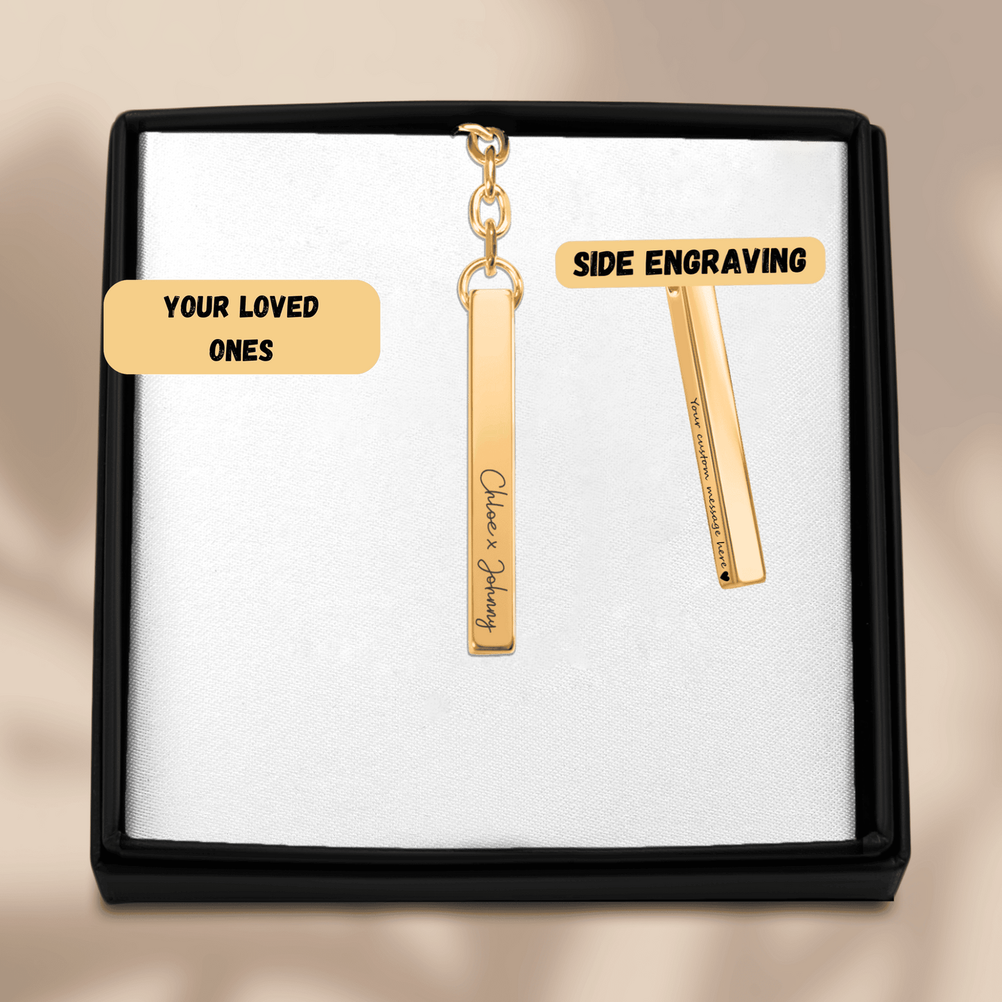 Sleek Bar Name Keychain