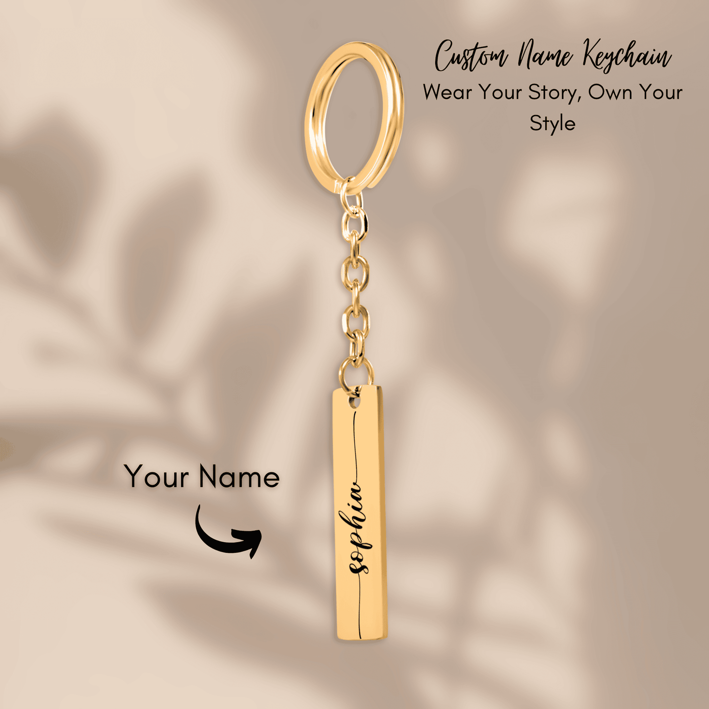 Custom Name Vertical Bar Keychain