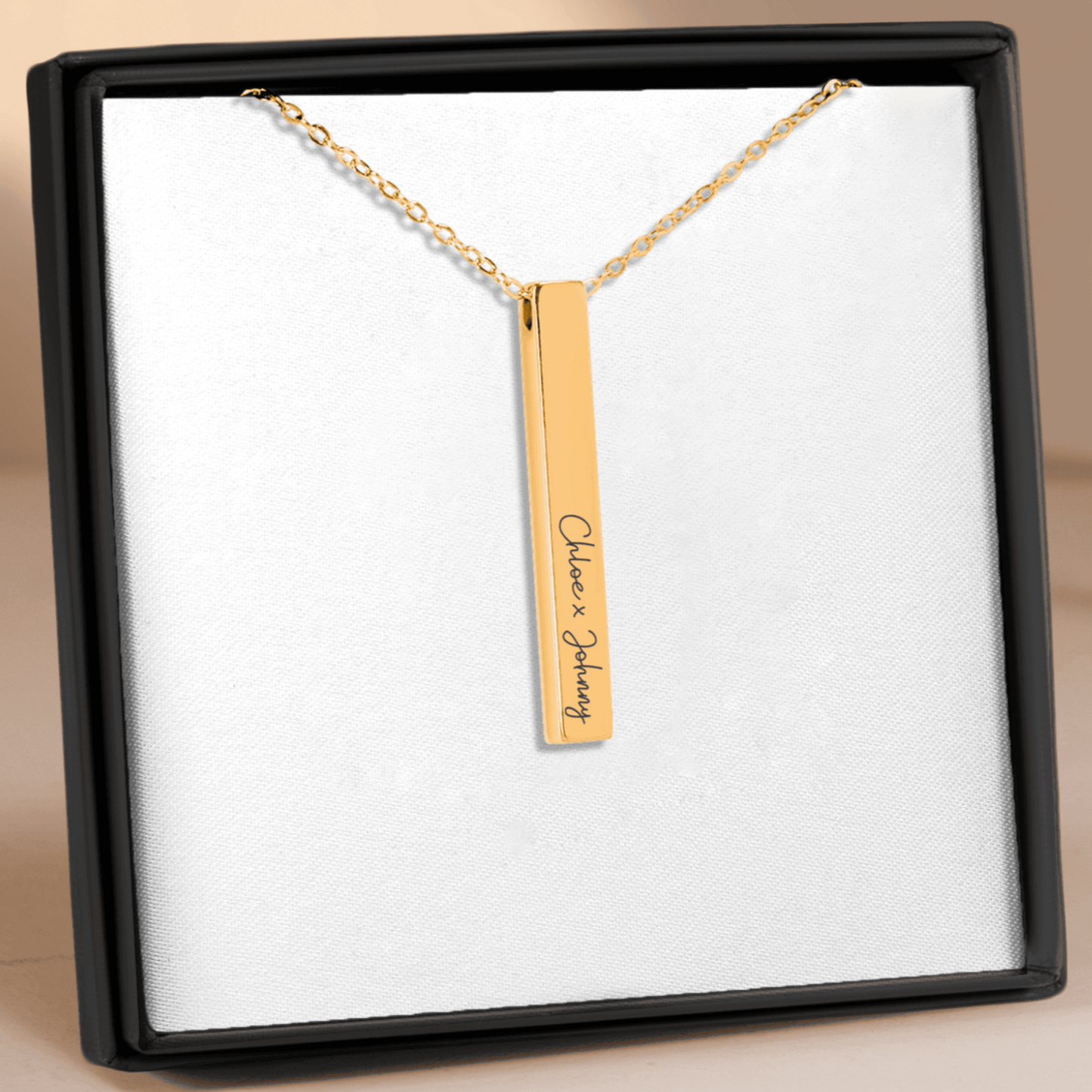 Sleek Pendant Custom Names Necklace