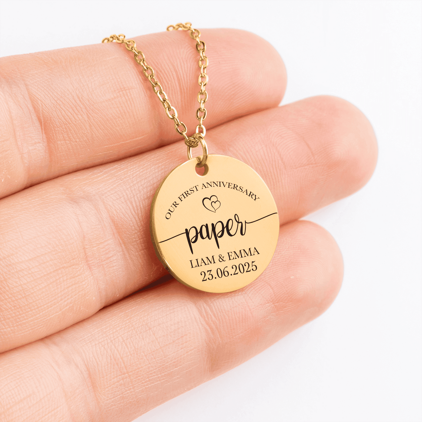 1st Paper Anniversary Coin Necklace