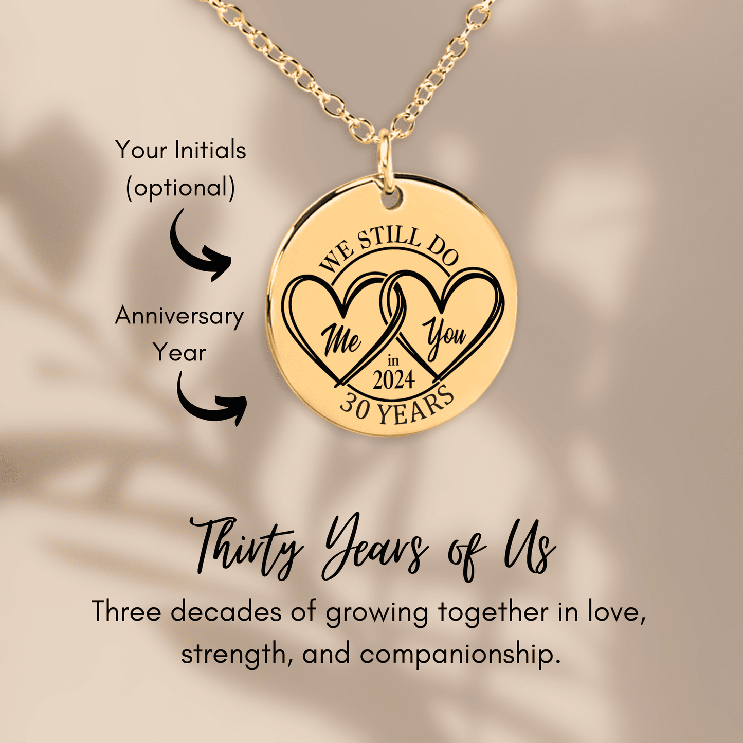 30th Years Anniversary Coin Necklace