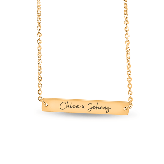 Horizontal Bar Name Necklace