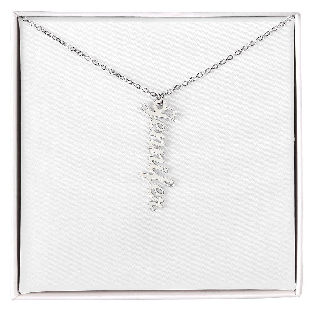 Vertical Name Necklace W/MC