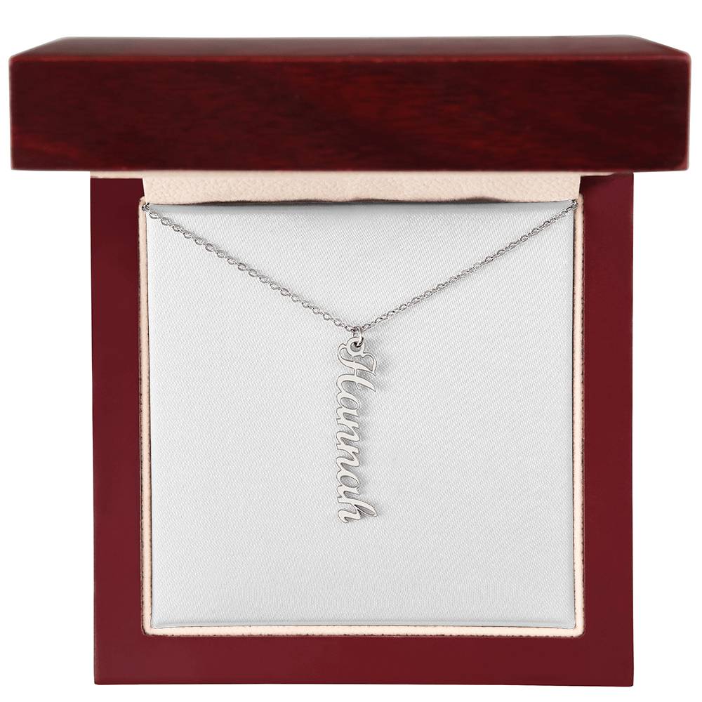 Vertical Name Necklace W/MC