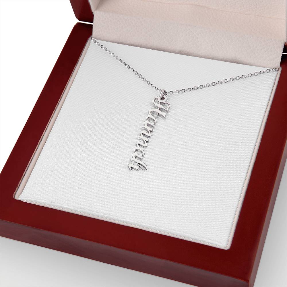 Vertical Name Necklace W/MC