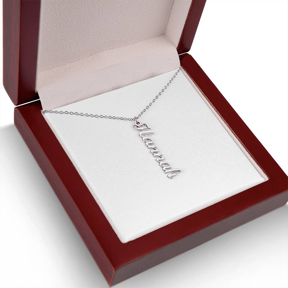 Vertical Name Necklace W/MC