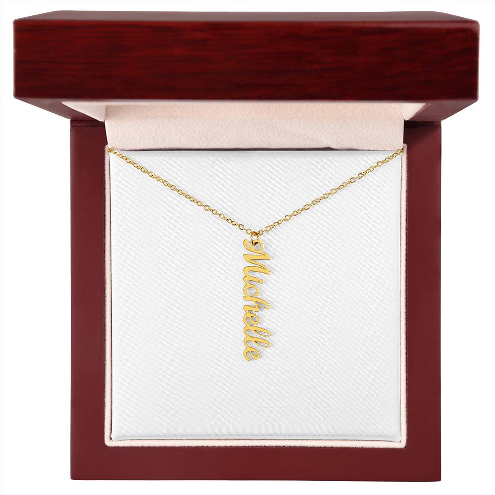 Vertical Name Necklace W/MC