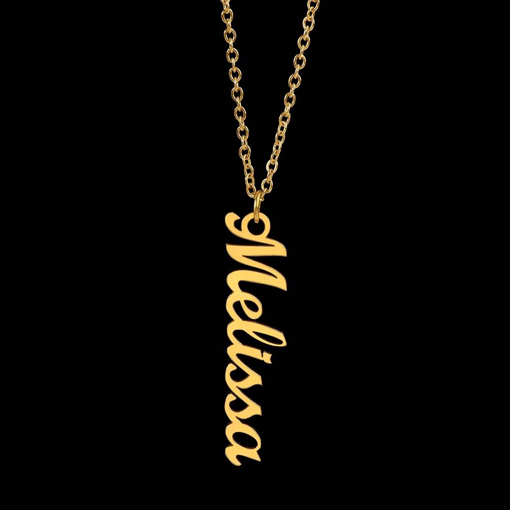 Vertical Name Necklace W/MC