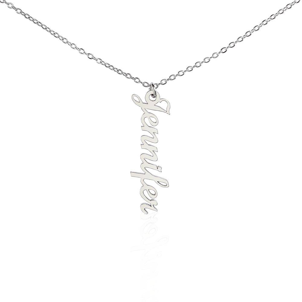 Vertical Name Necklace W/MC