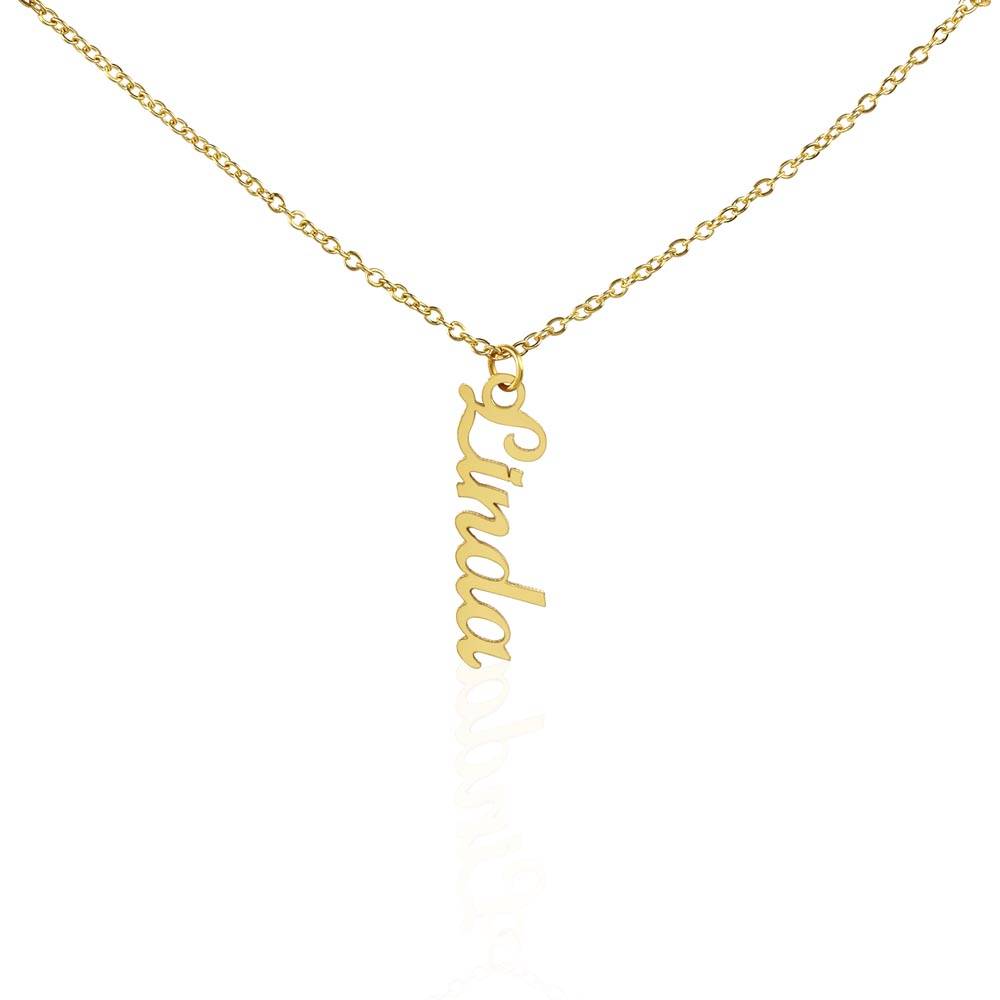 Vertical Name Necklace W/MC