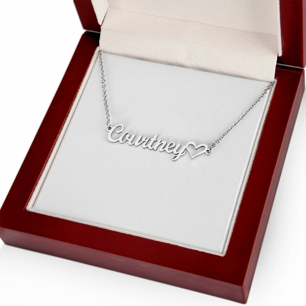 Your Name With Heart Necklace