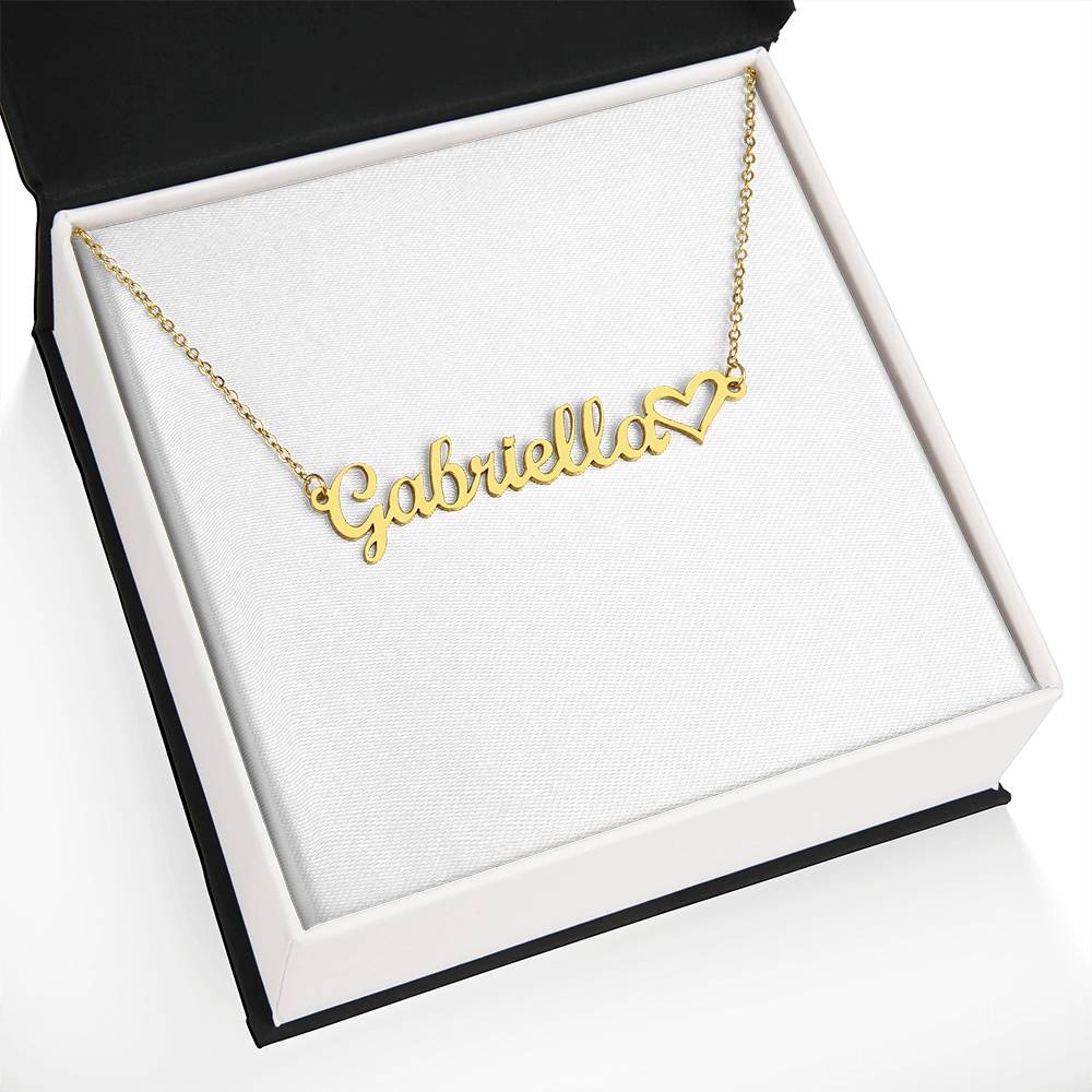 Your Name With Heart Necklace