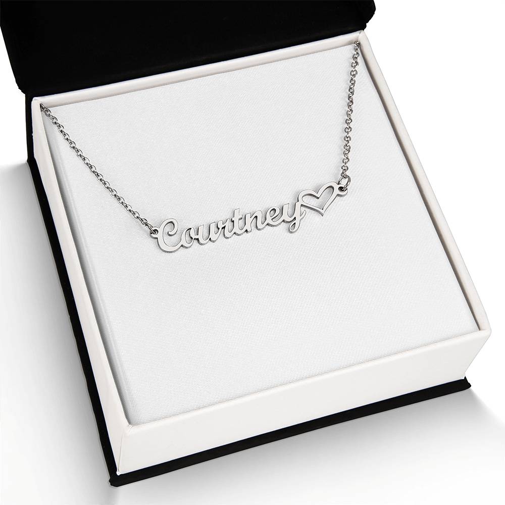 Your Name With Heart Necklace