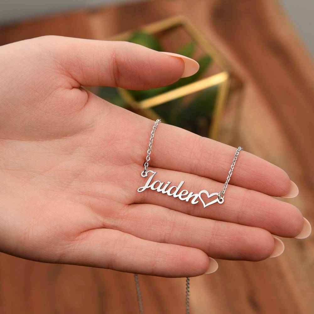 Your Name With Heart Necklace