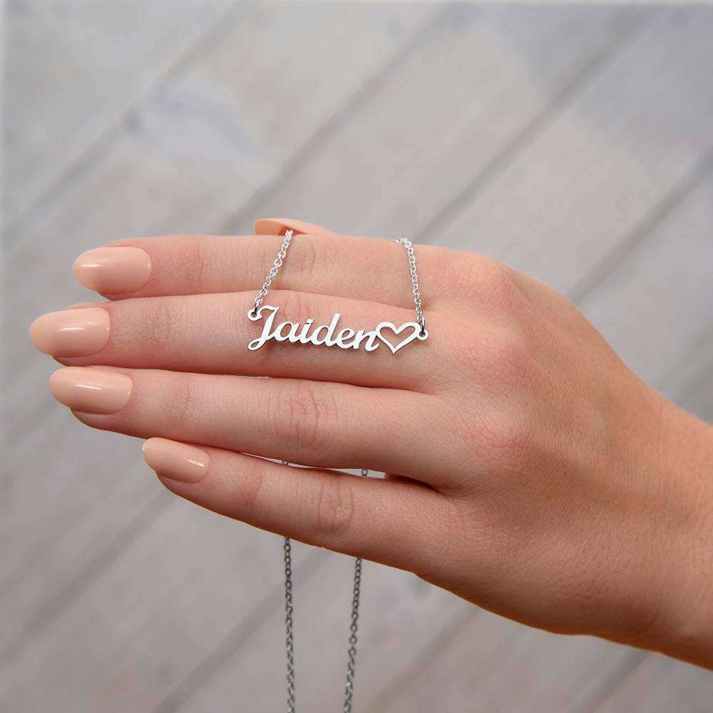 Your Name With Heart Necklace