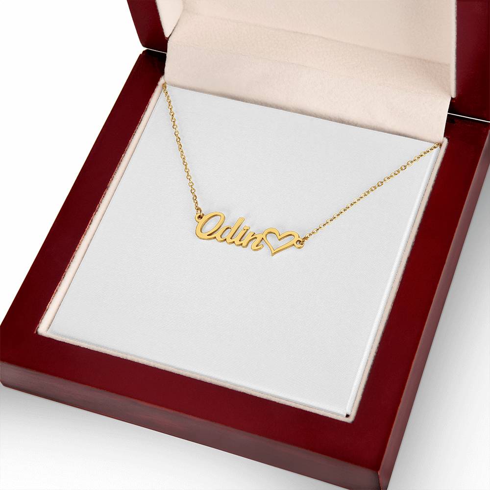 Your Name With Heart Necklace