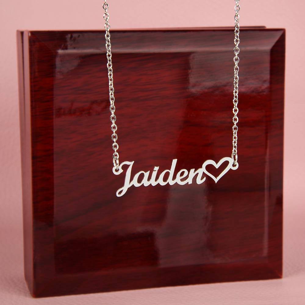 Your Name With Heart Necklace