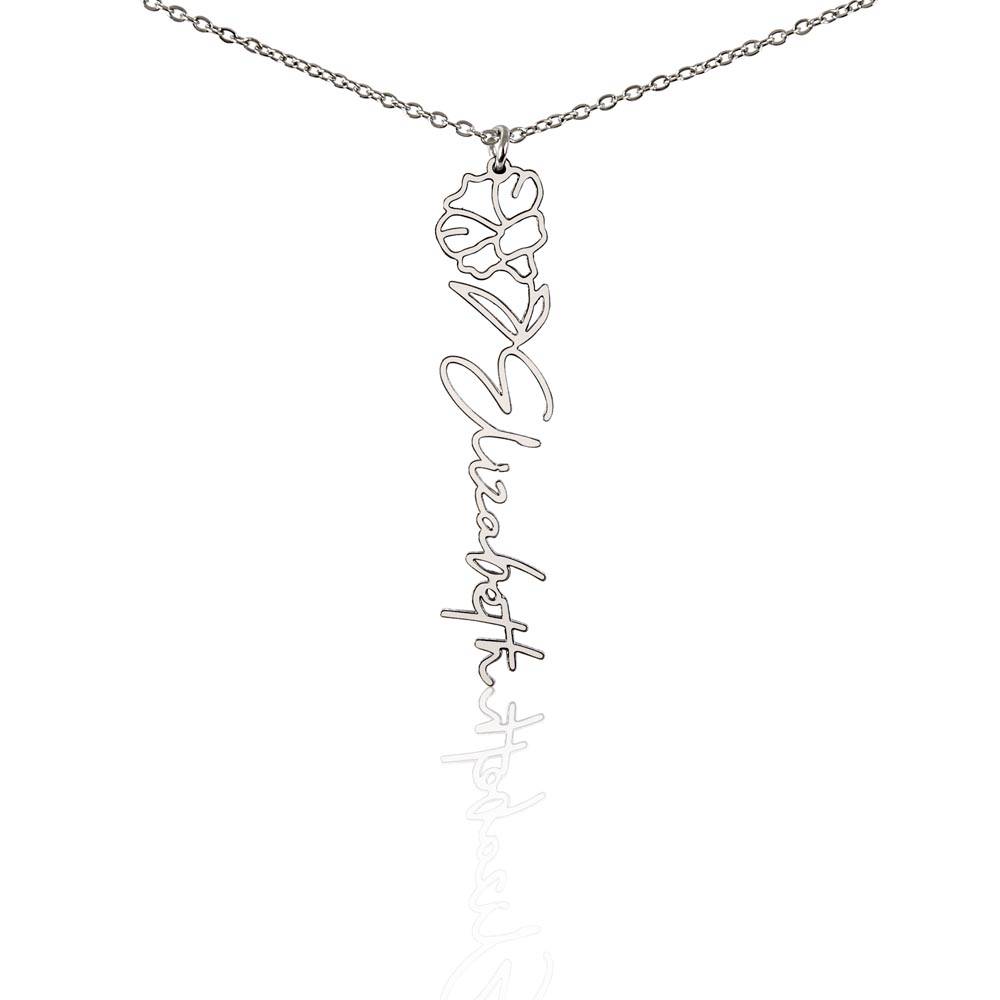 Flower + Your Name Necklace