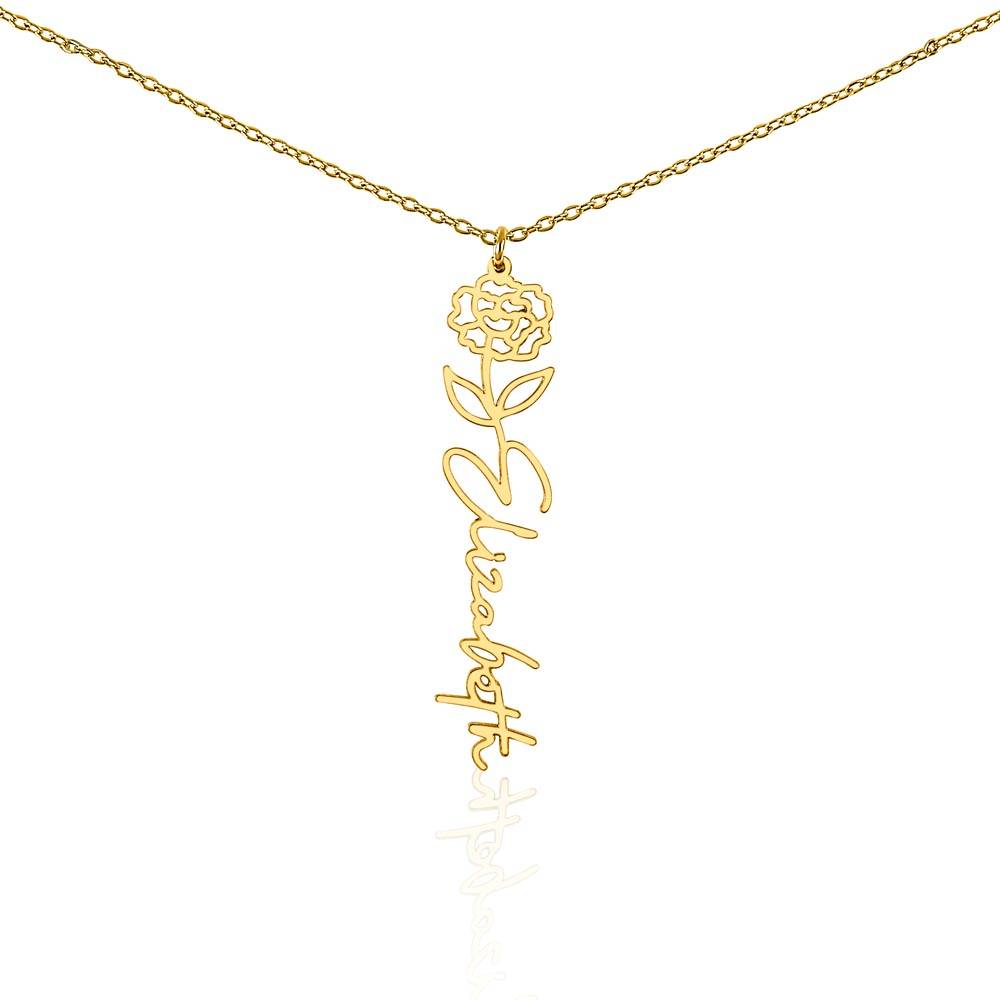 Flower + Your Name Necklace