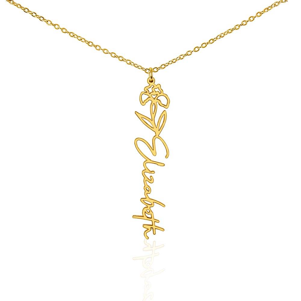 Flower + Your Name Necklace