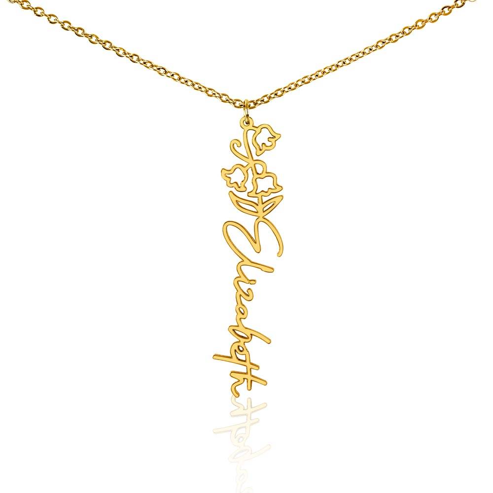 Flower + Your Name Necklace