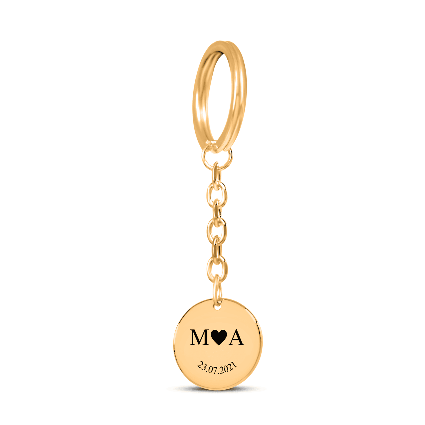 Date & Initials Custom Keychain