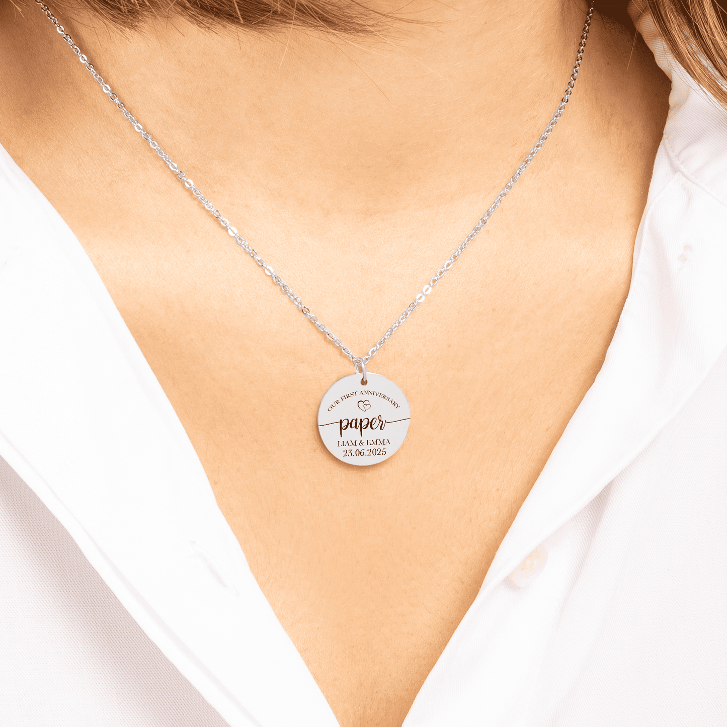 1st Paper Anniversary Coin Necklace