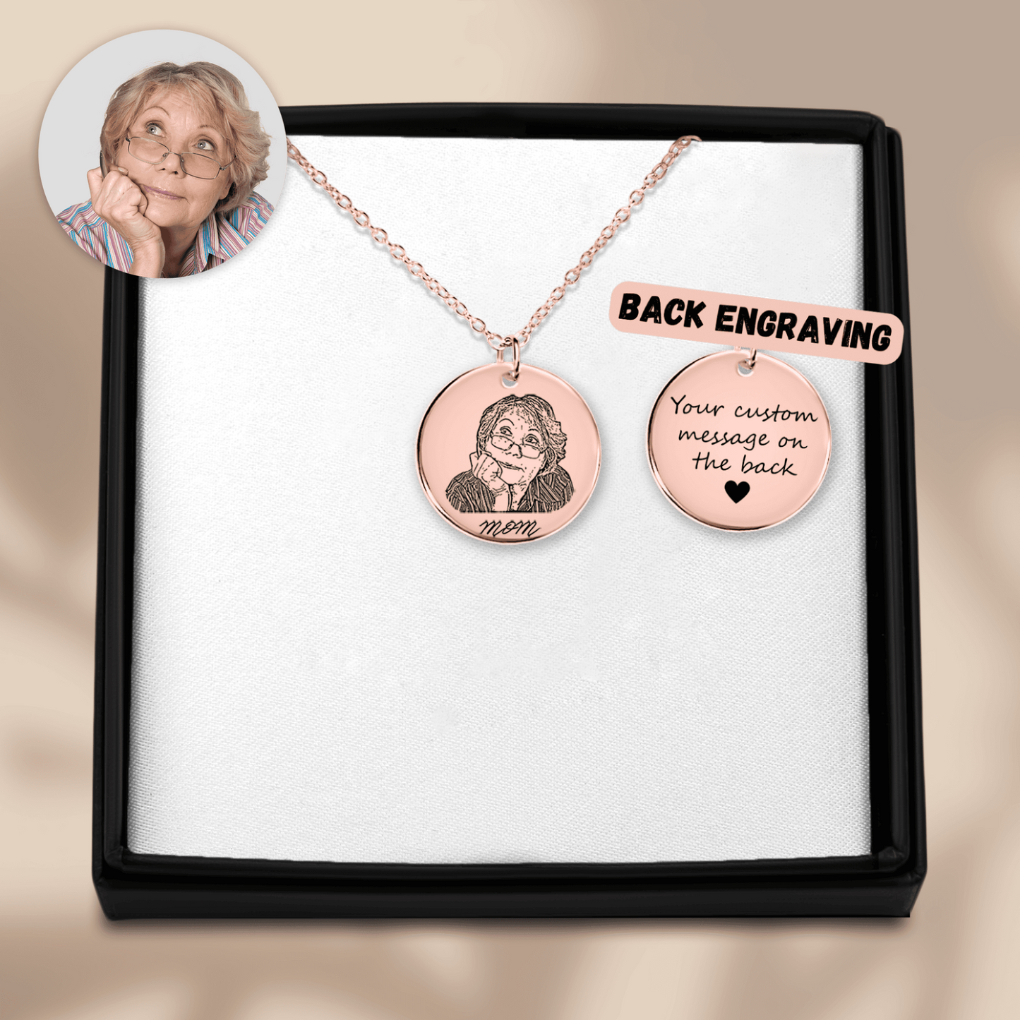 Portrait Coin Pendant Necklace