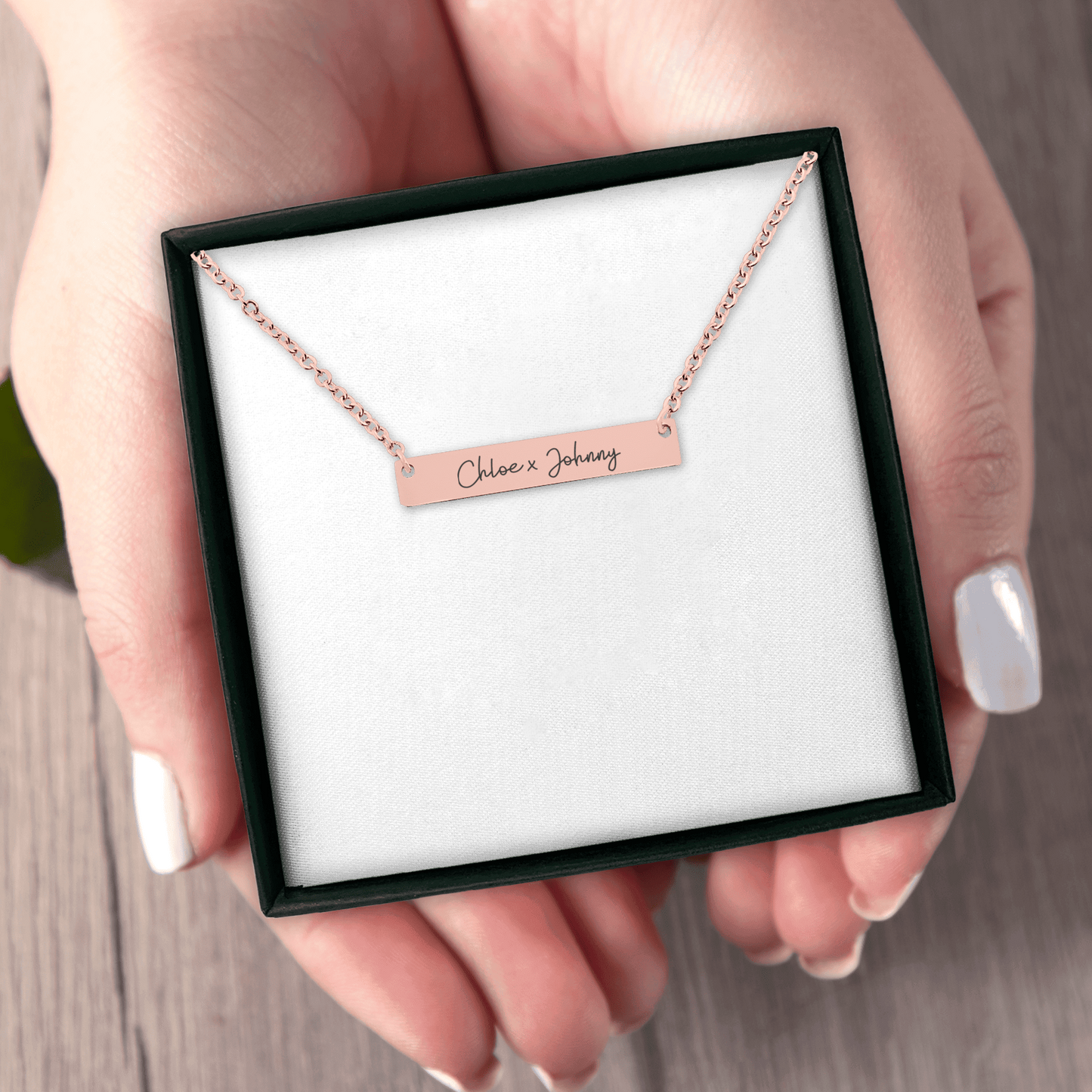 Horizontal Bar Name Necklace