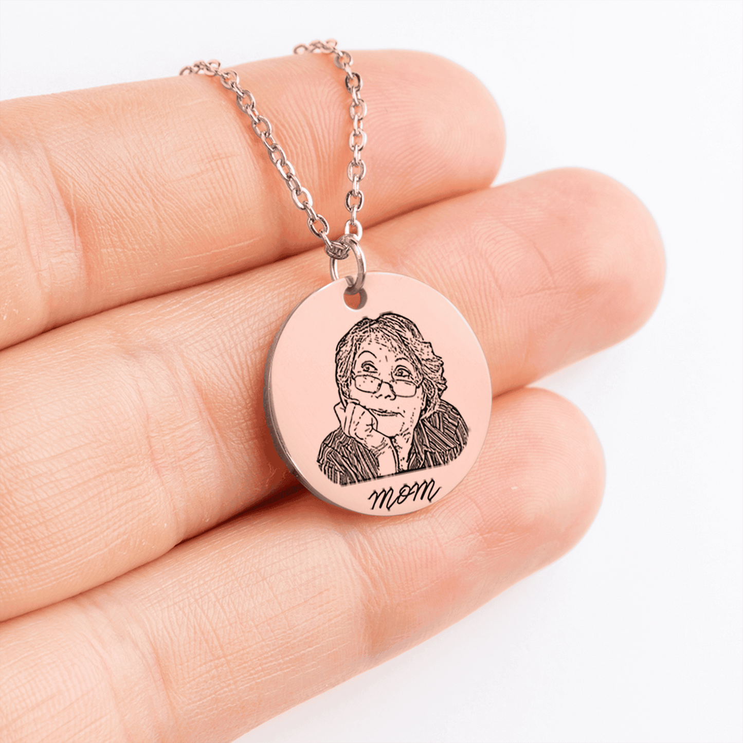 Portrait Coin Pendant Necklace