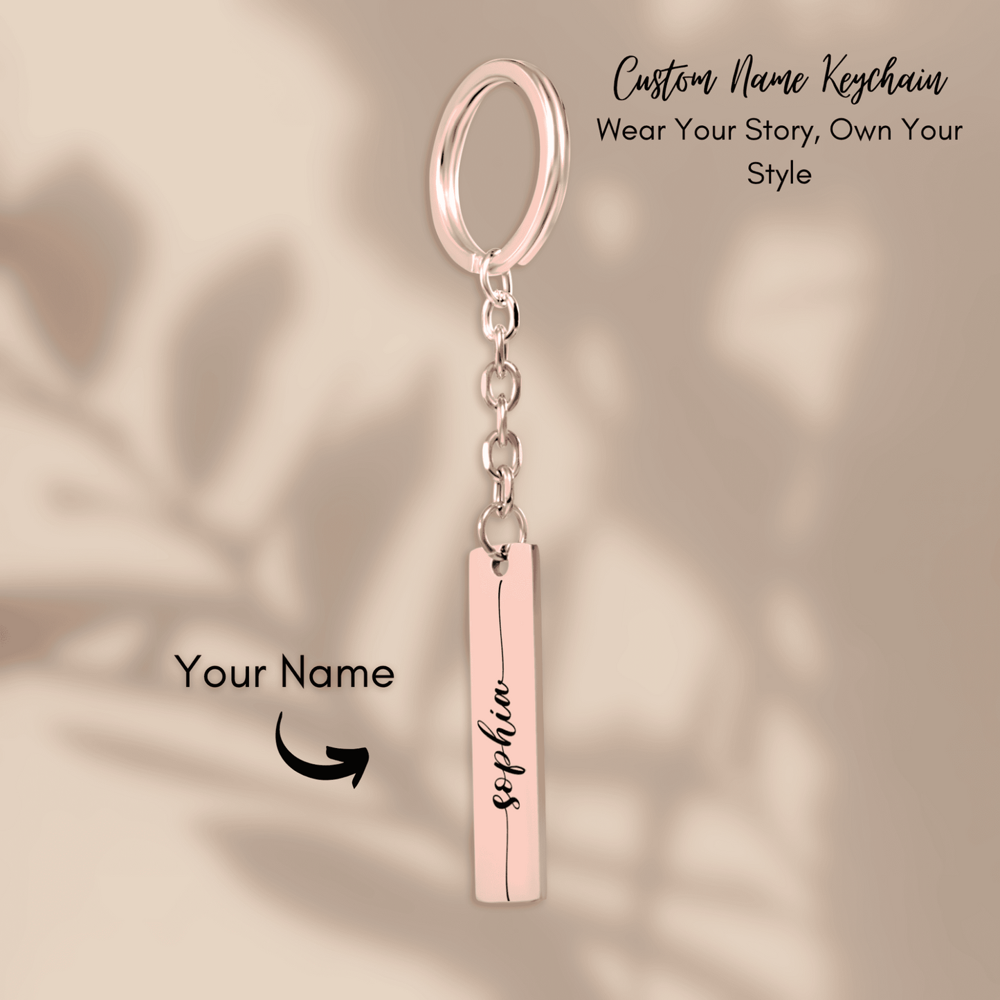 Custom Name Vertical Bar Keychain