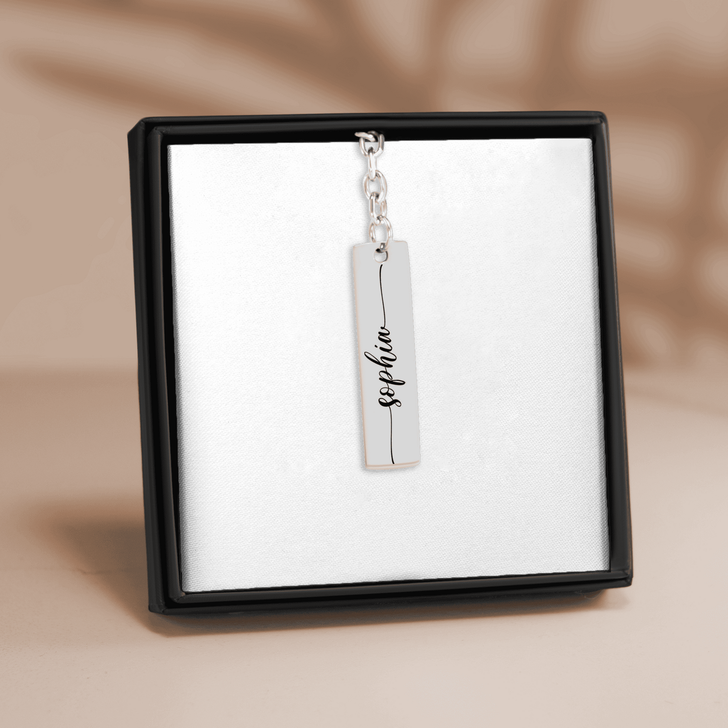 Custom Name Vertical Bar Keychain