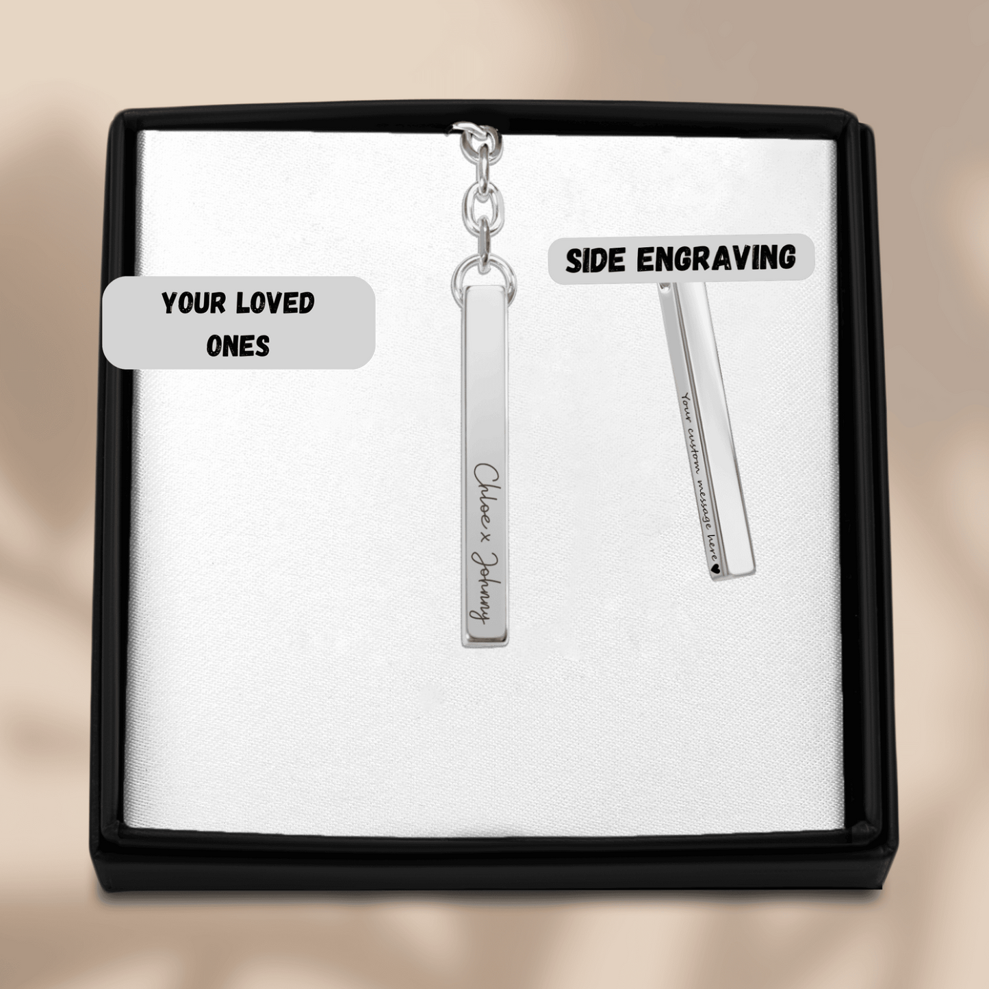 Sleek Bar Name Keychain