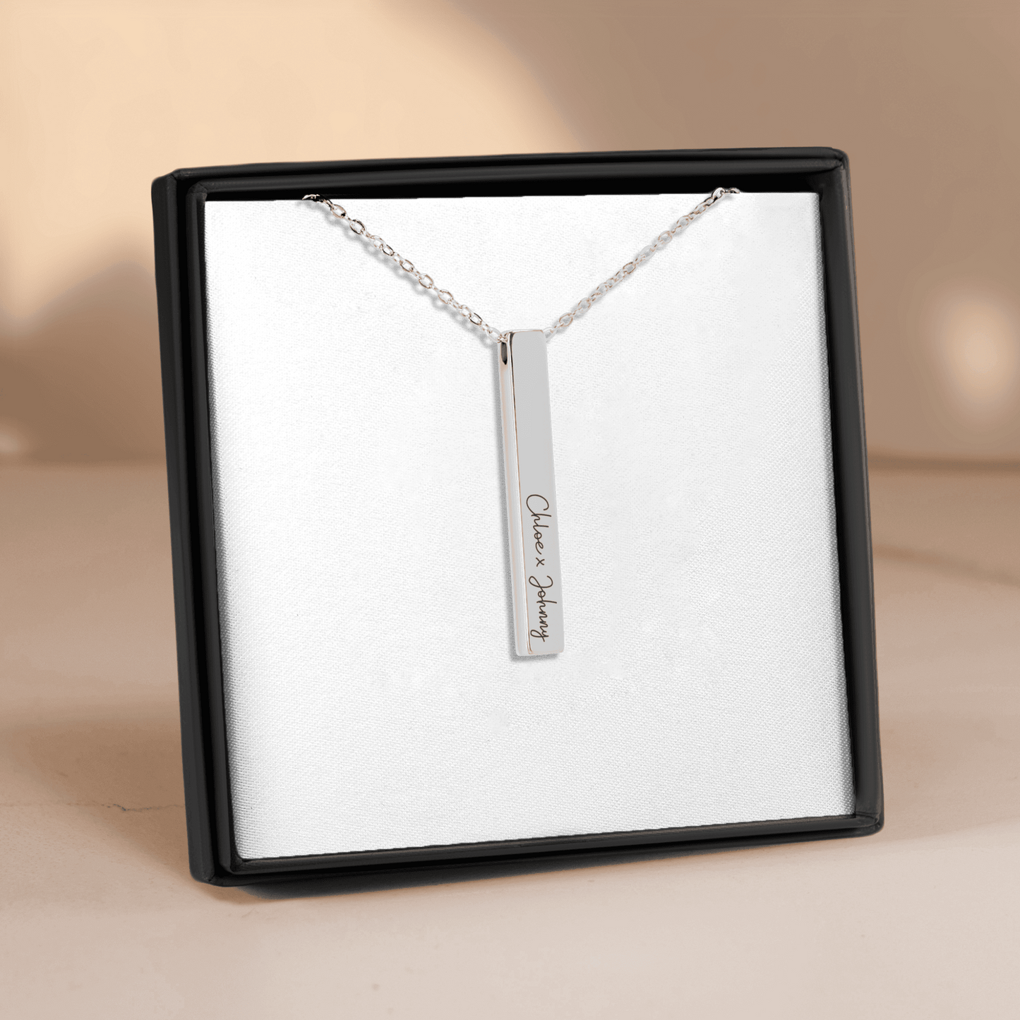 Sleek Pendant Custom Names Necklace