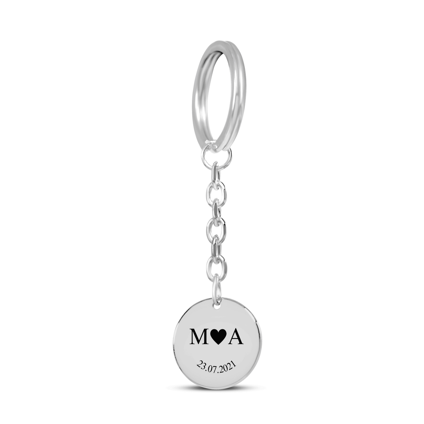 Date & Initials Custom Keychain