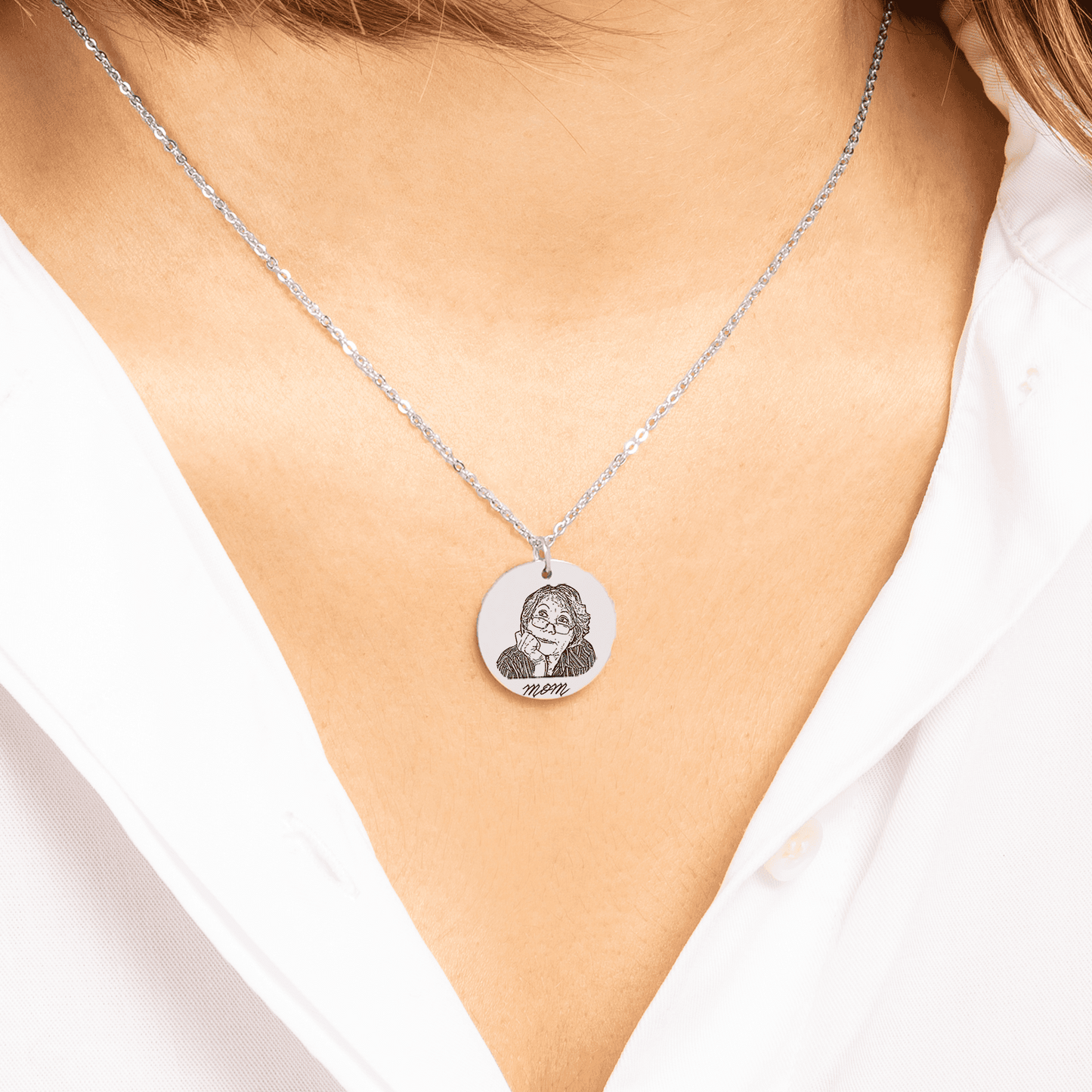 Portrait Coin Pendant Necklace