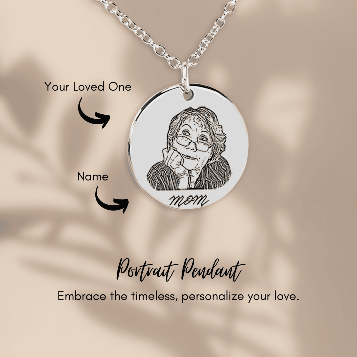 Portrait Coin Pendant Necklace