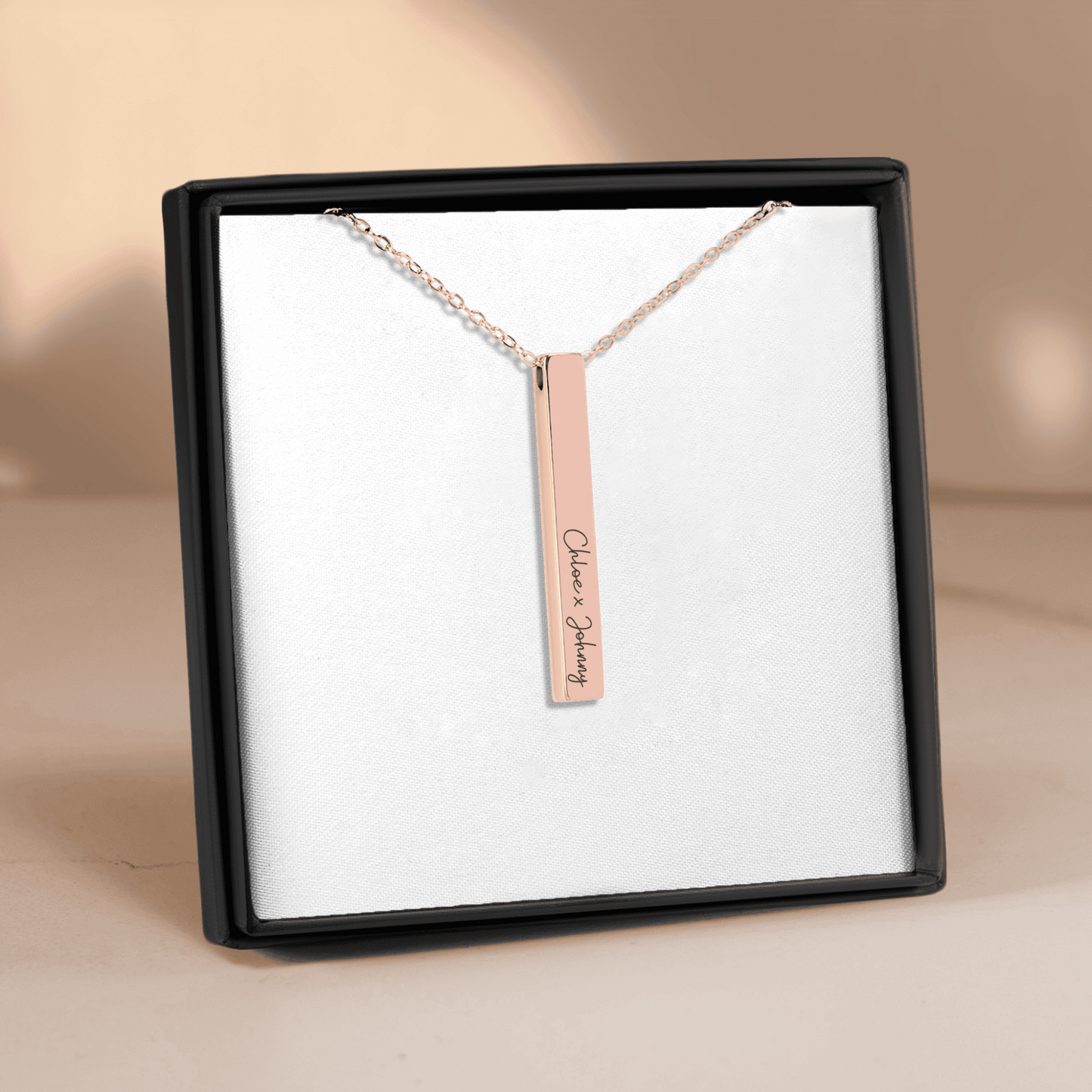 Sleek Pendant Custom Names Necklace