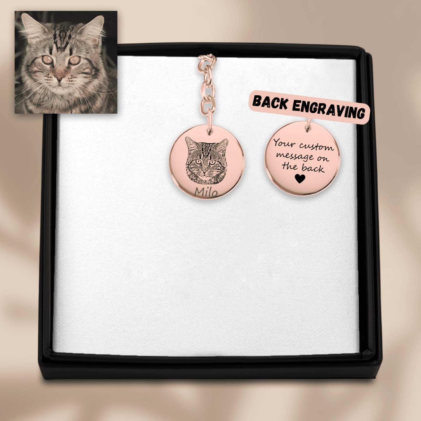 Cat Portrait Keychain